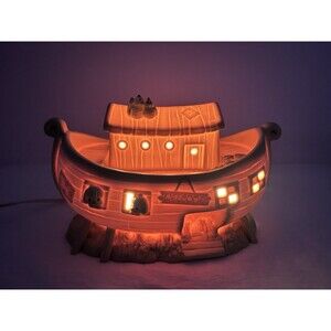 Noah's Ark Nightlight Vintage Precious Moments 2 by 2 Porcelain (Please Read)